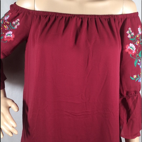 BLUEH CIEL EMBROIDERED Women’s Blouse Size S - Picture 6 of 16